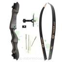 Łuk klasyczny drewniany Core Tegra z celownikiem - duży 66" 68" 70" składany ramiona Tegra czarny fiberglass