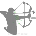 Naklejka na Auto - łucznicza sylwetka naklejka - łucznik bloczkowy (srebrna)