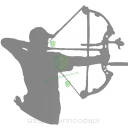 Naklejka na Auto - łucznicza sylwetka naklejka - łucznik bloczkowy (srebrna)