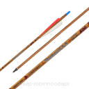 Strzała Bentwood Carbon spine 600 imitacja drewna - pióro naturalne 4" Shield (6szt)