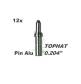 Piny aluminiowe Tophat 0.204" pod nasadkę pin nock - pin alu TopHat .204" (12szt)
