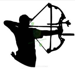 Naklejka na Auto - łucznicza sylwetka naklejka - łucznik bloczkowy (czarna)