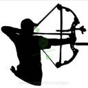 Naklejka na Auto - łucznicza sylwetka naklejka - łucznik bloczkowy (czarna)