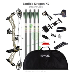 Zestaw Łuk bloczkowy Sanlida Dragon X9 RTS 10-70# 18-31cali (kolor) czarny, zielony, szary