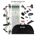 Zestaw Łuk bloczkowy Sanlida Dragon X9 RTS 10-70# 18-31cali (kolor) czarny, zielony, szary