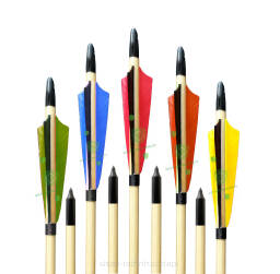 Zestaw Strzały Drewniane Robin Cedrowe 32" pióra 4" 11/32 grot toczony