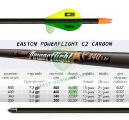 Strzała Carbon POWERFLIGHT Easton 500 400 340 300 - BLAZER 2"
