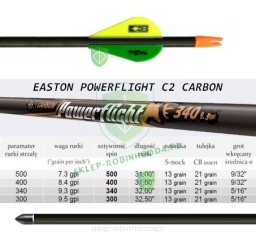 12x Strzała Carbon POWERFLIGHT Easton 500 400 340 300 - BLAZER 2"